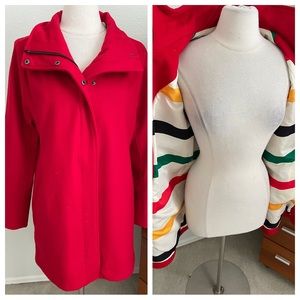 Pendleton Wool (80%) Coat Jacket Hudson Bay Striped Lining Size Medium